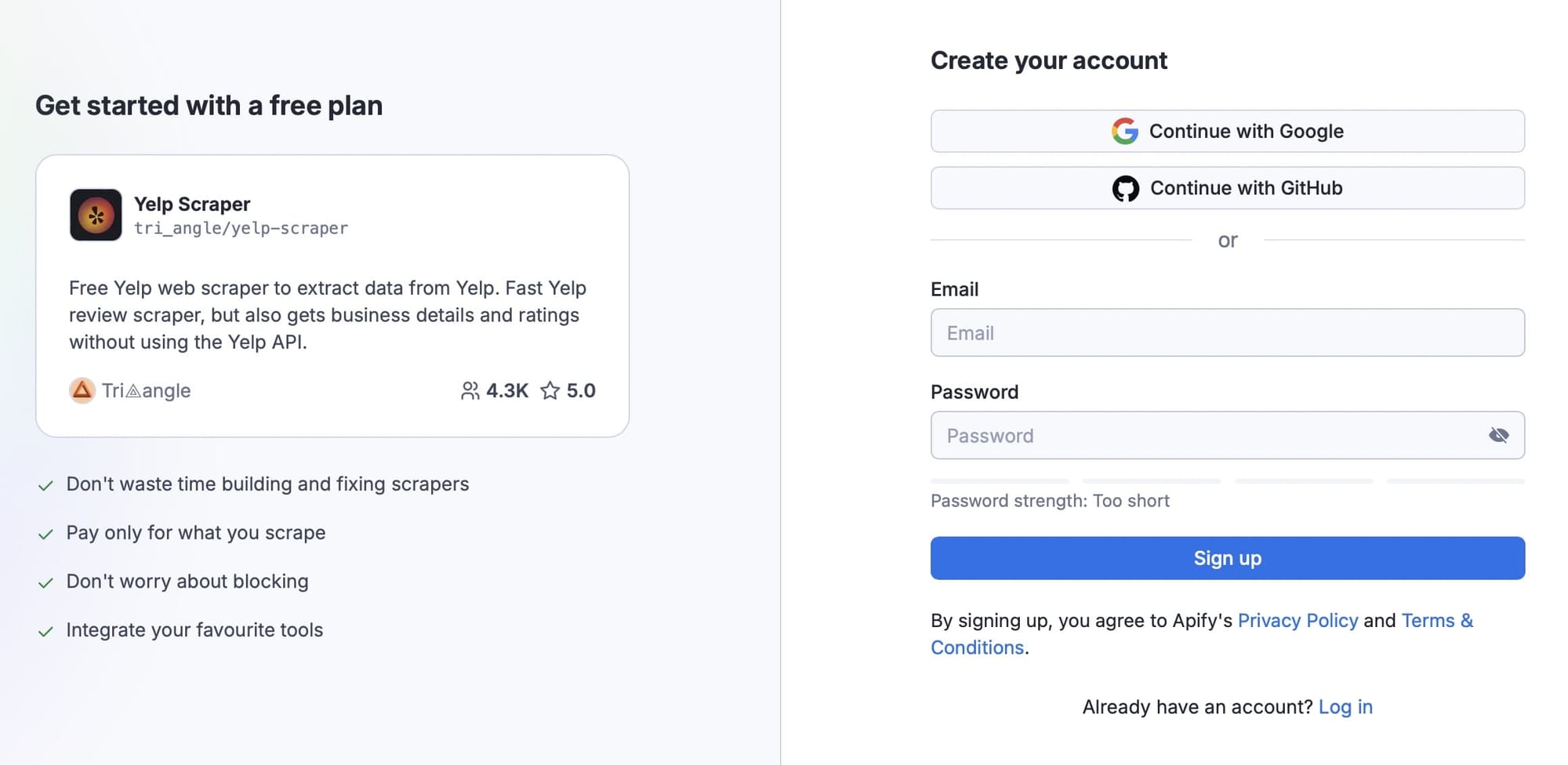 Yelp Scraper - Get started with a free plan
