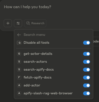 Apify MCP Server tools