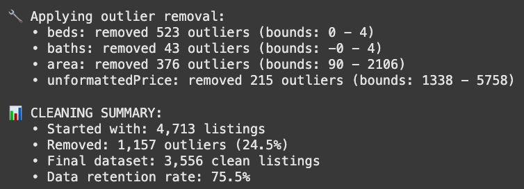Applying outlier removal