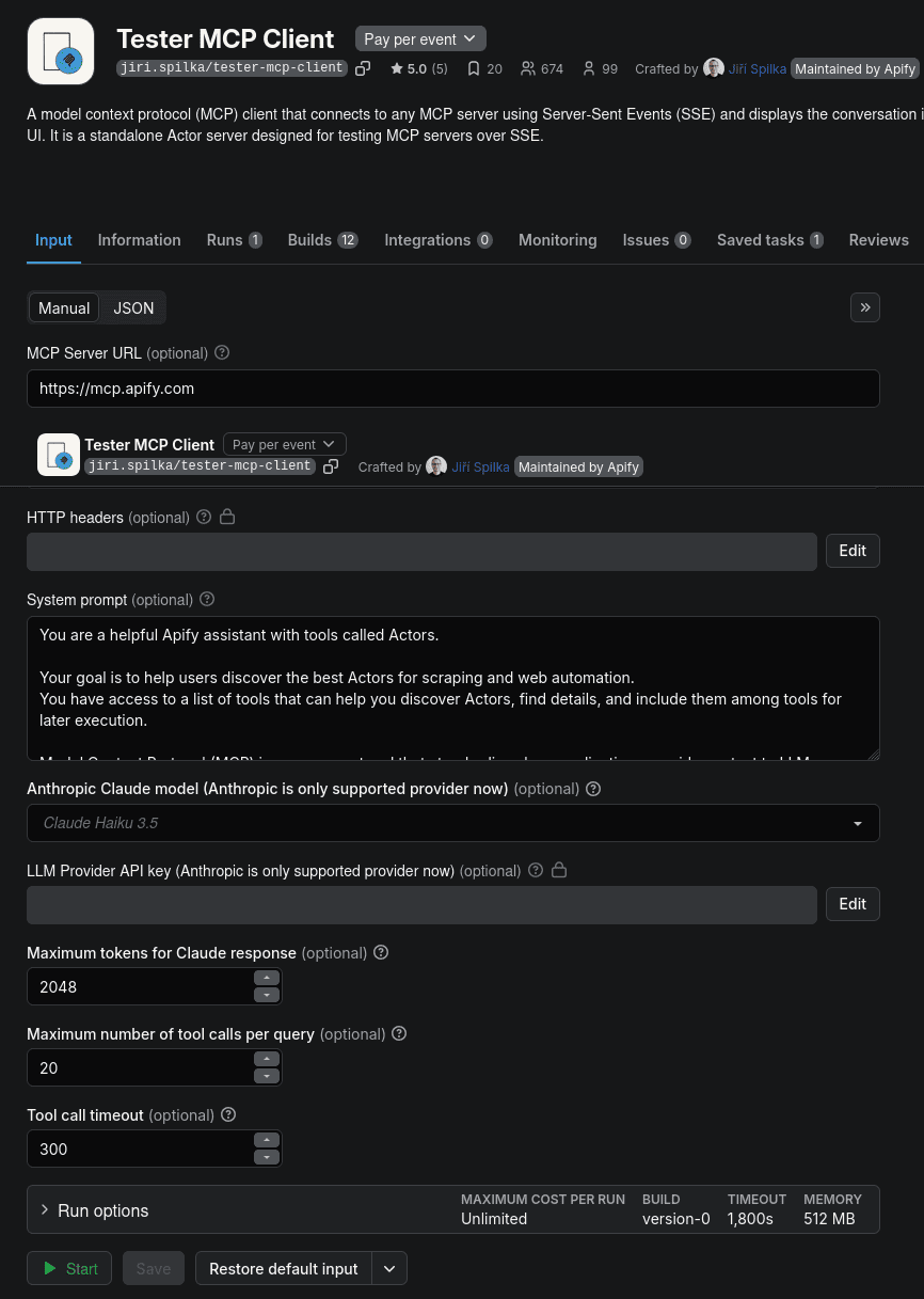 Tester MCP Client - Initial prompt