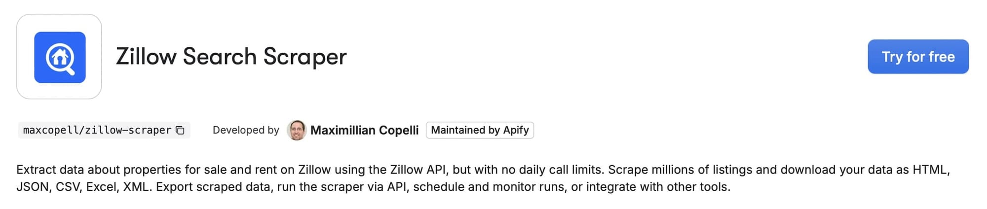 Zillow Search Scraper - Apify Store