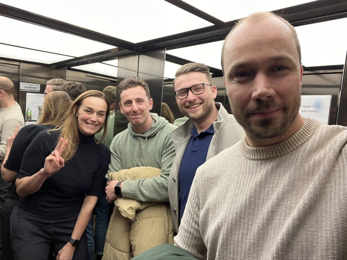 Fun times stuck in the elevator with some of the senior team.
