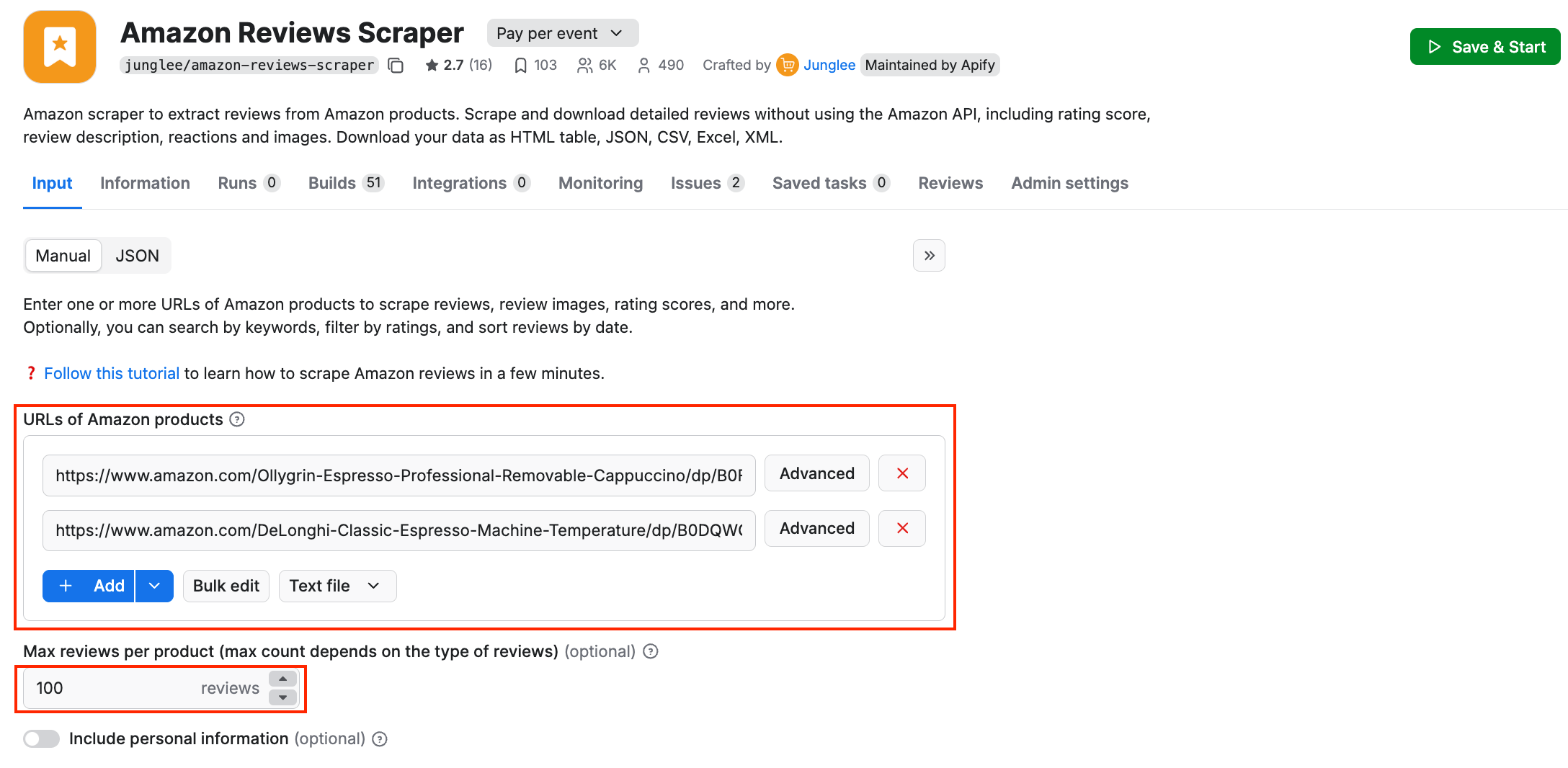 Amazon Reviews Scraper UI