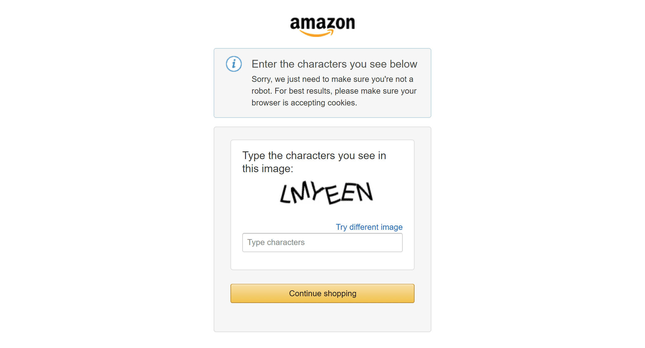 An example of the Amazon CAPTCHA
