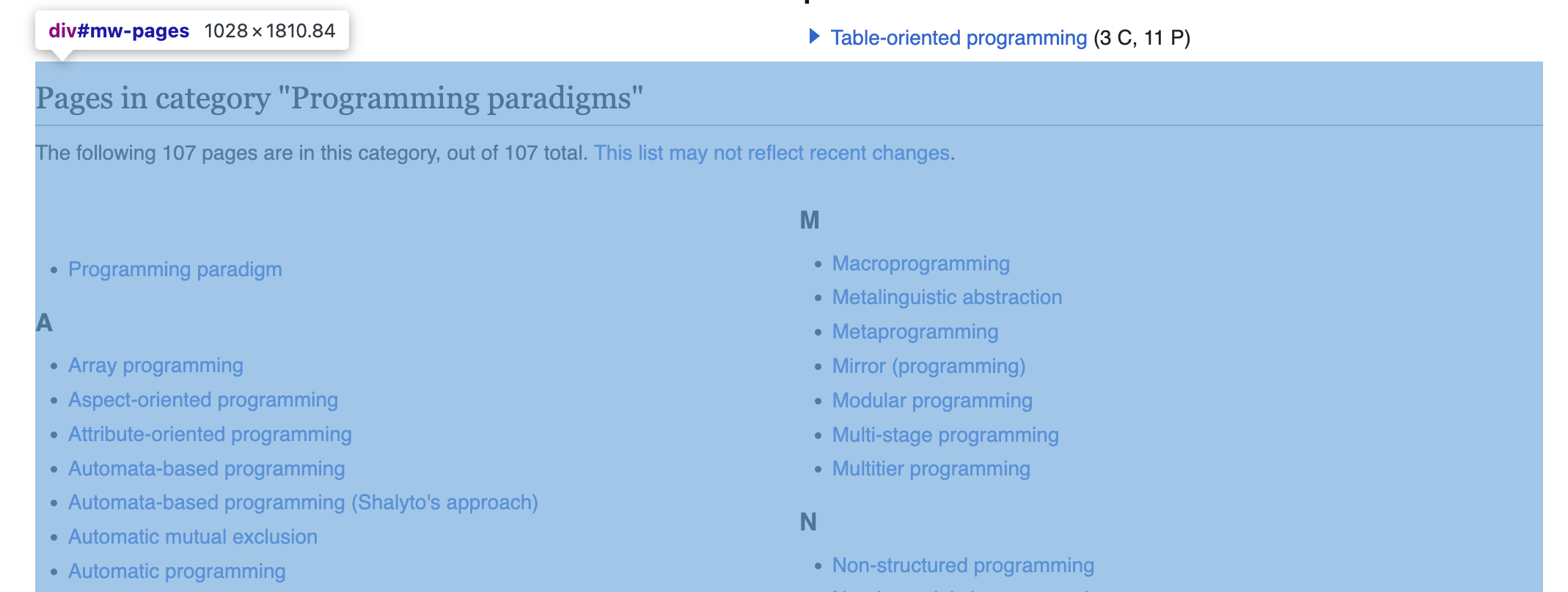 Category links in Wikipedia