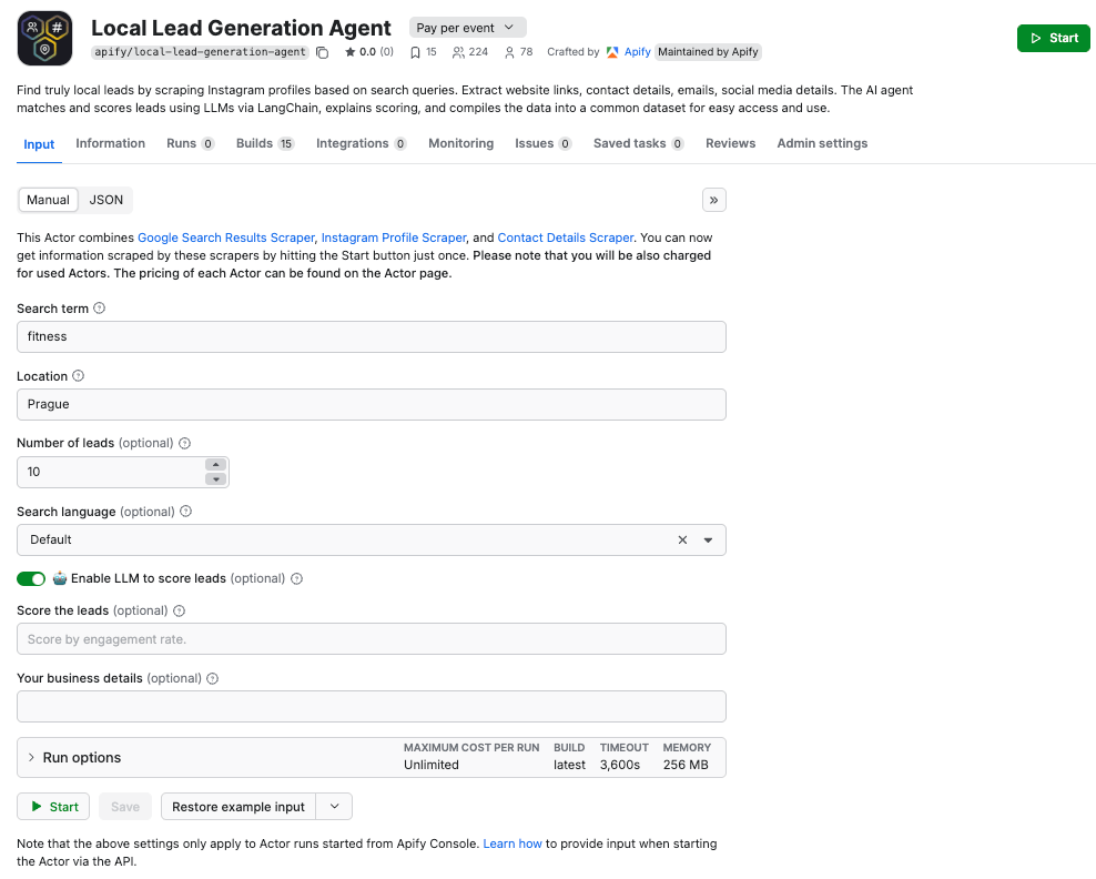 Local Lead Generation Agent UI