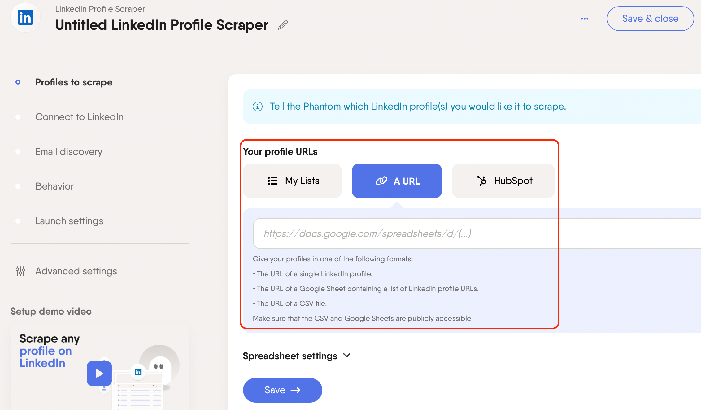 LinkedIn Profile Scraper by PhantomBuster