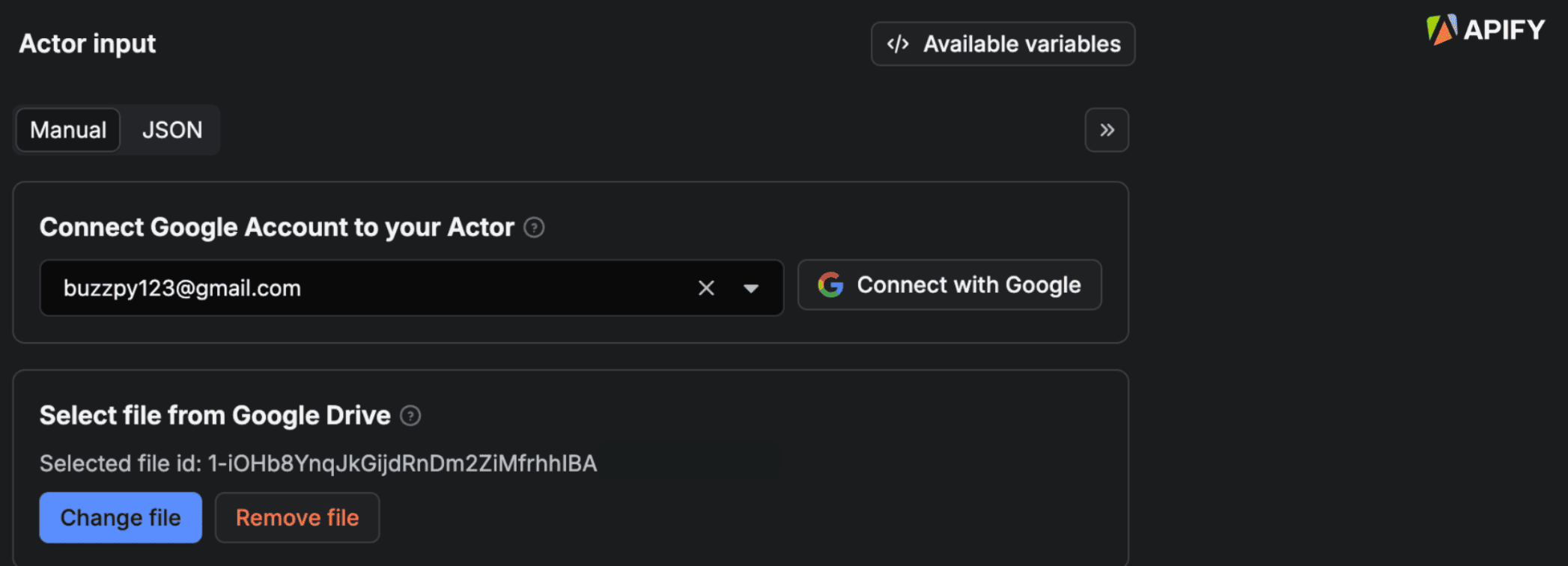 Connect Google account to TikTok Scraper