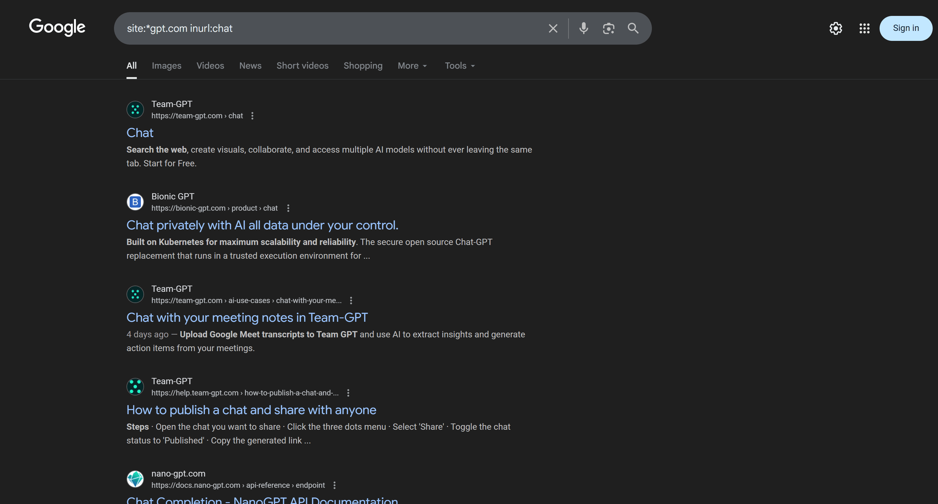 Discovering GPT-like chat services