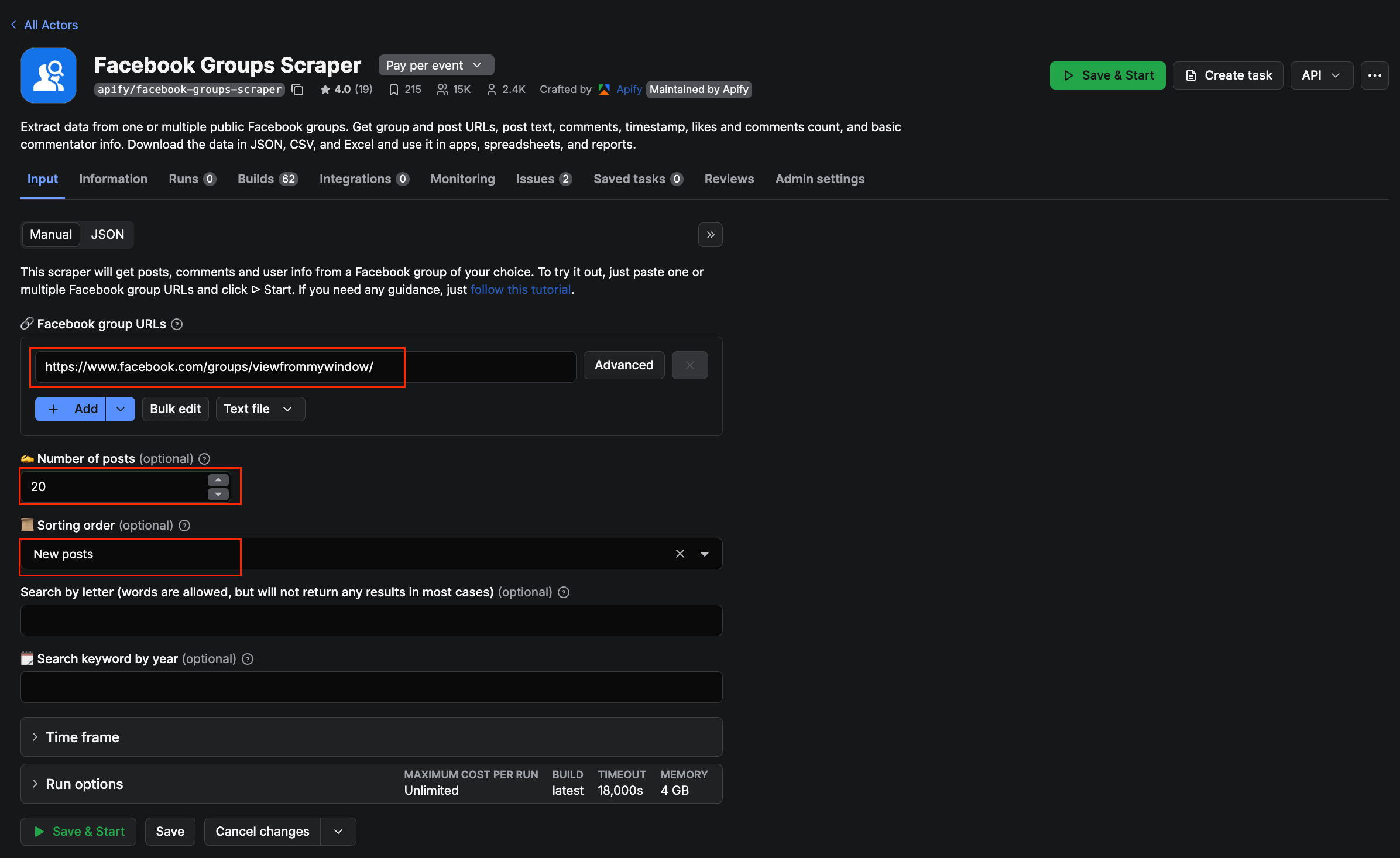 Facebook Groups Scraper UI