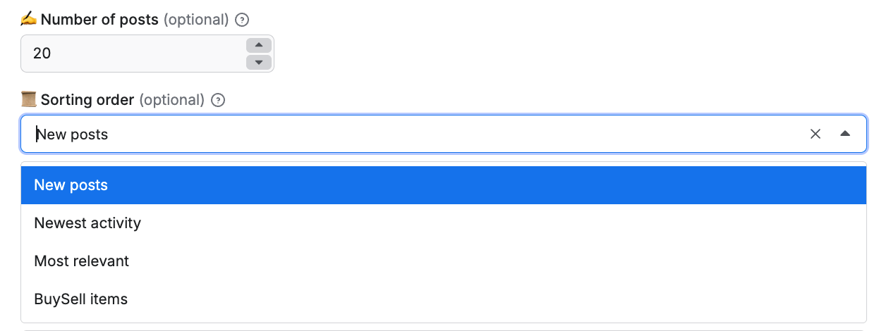 Facebook Groups Scraper - sorting order