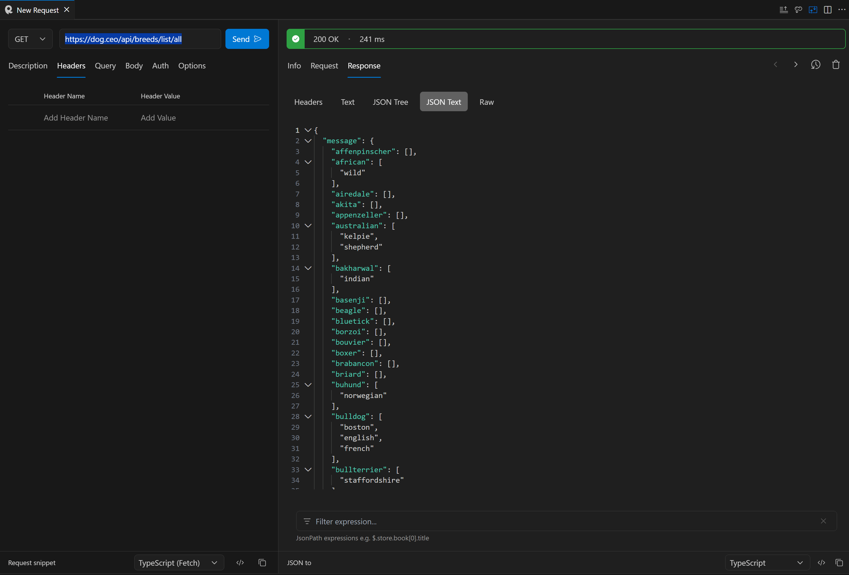 RapidAPI VS code extension