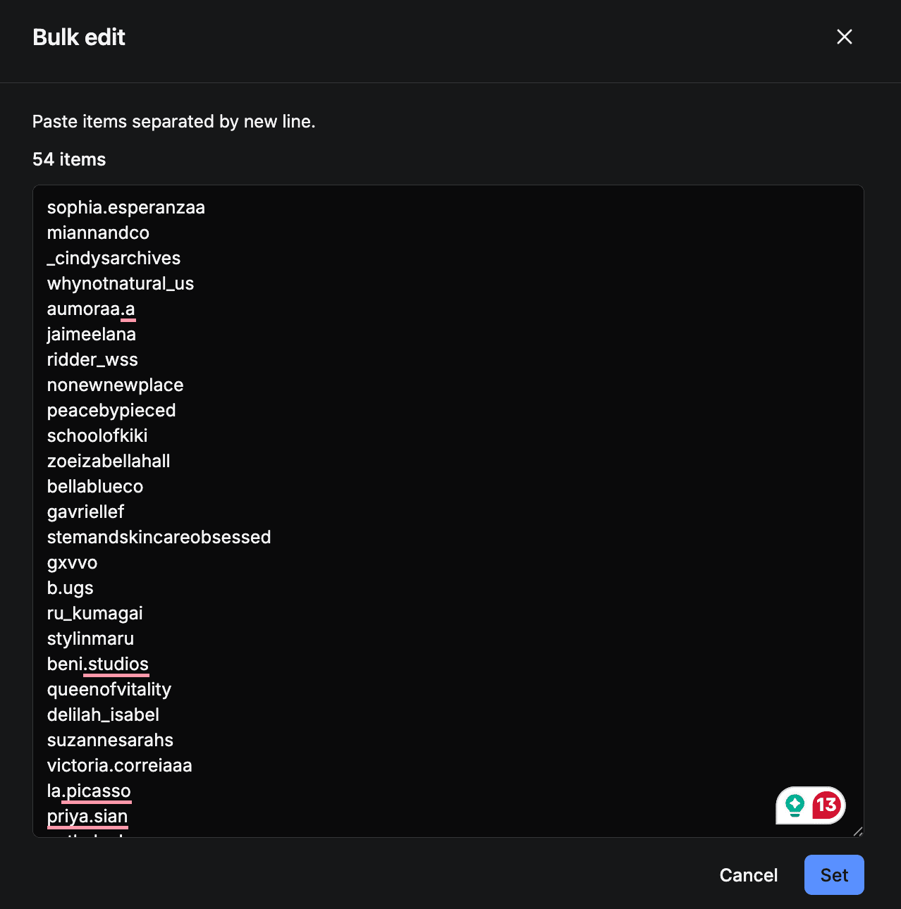 Save TikTok micro-influencer names in the cloud