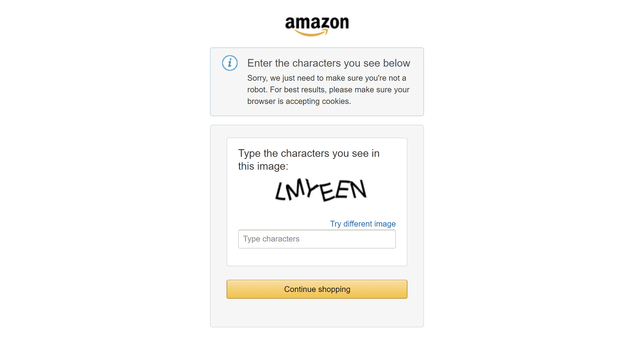 An example of the Amazon CAPTCHA