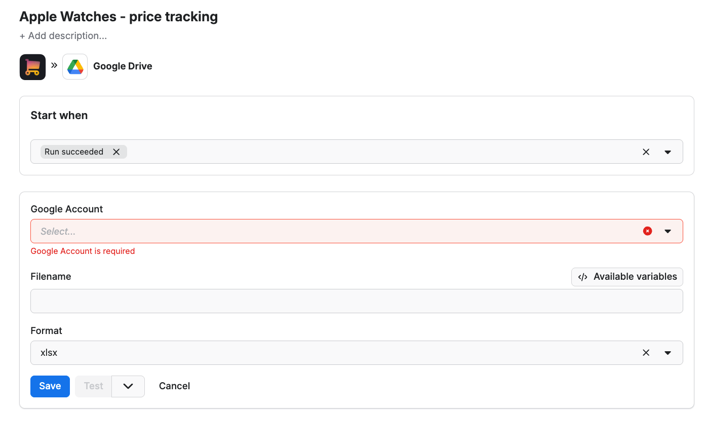Integration: Connecting Google account 