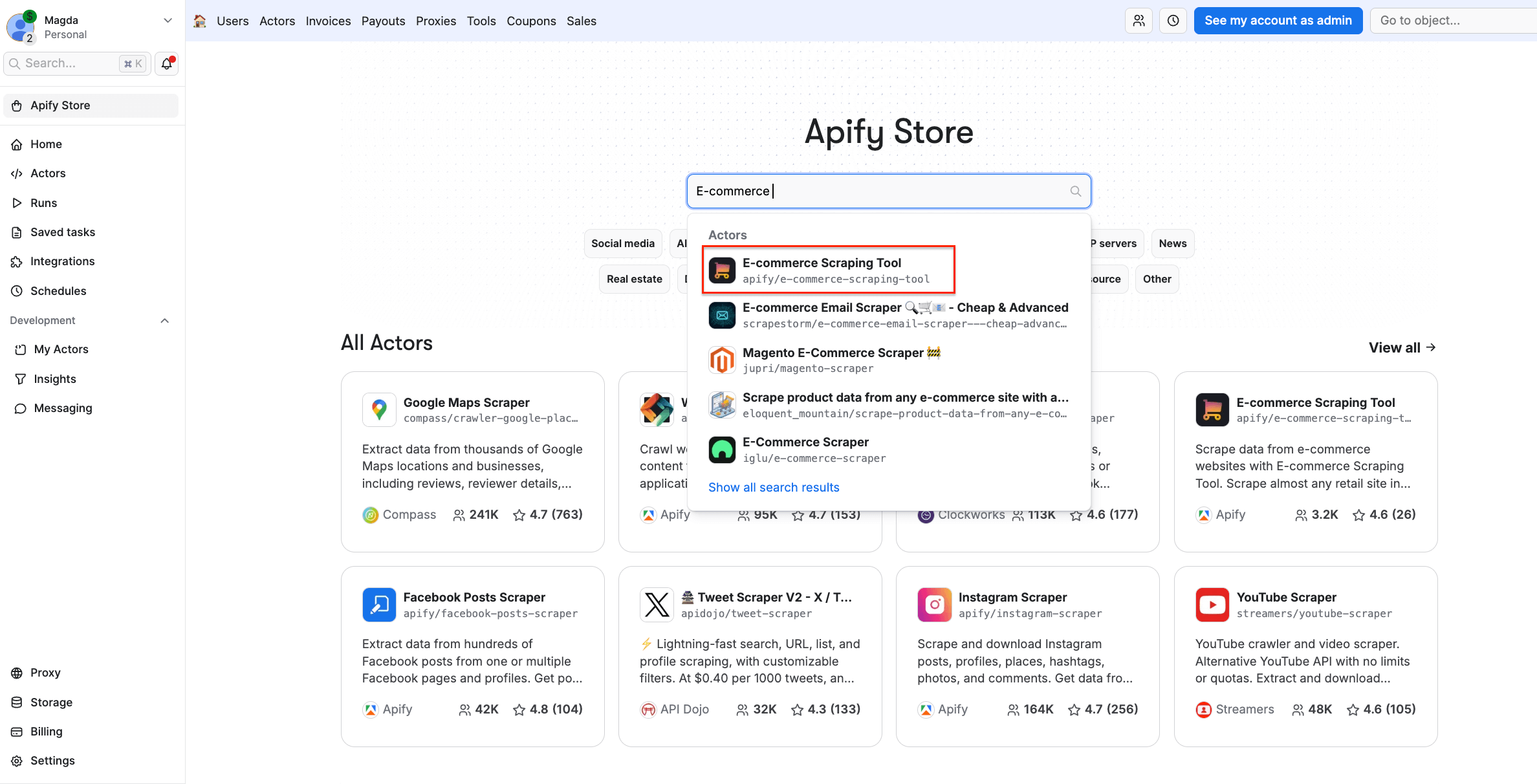 Selecting E-commerce Scraping Tool