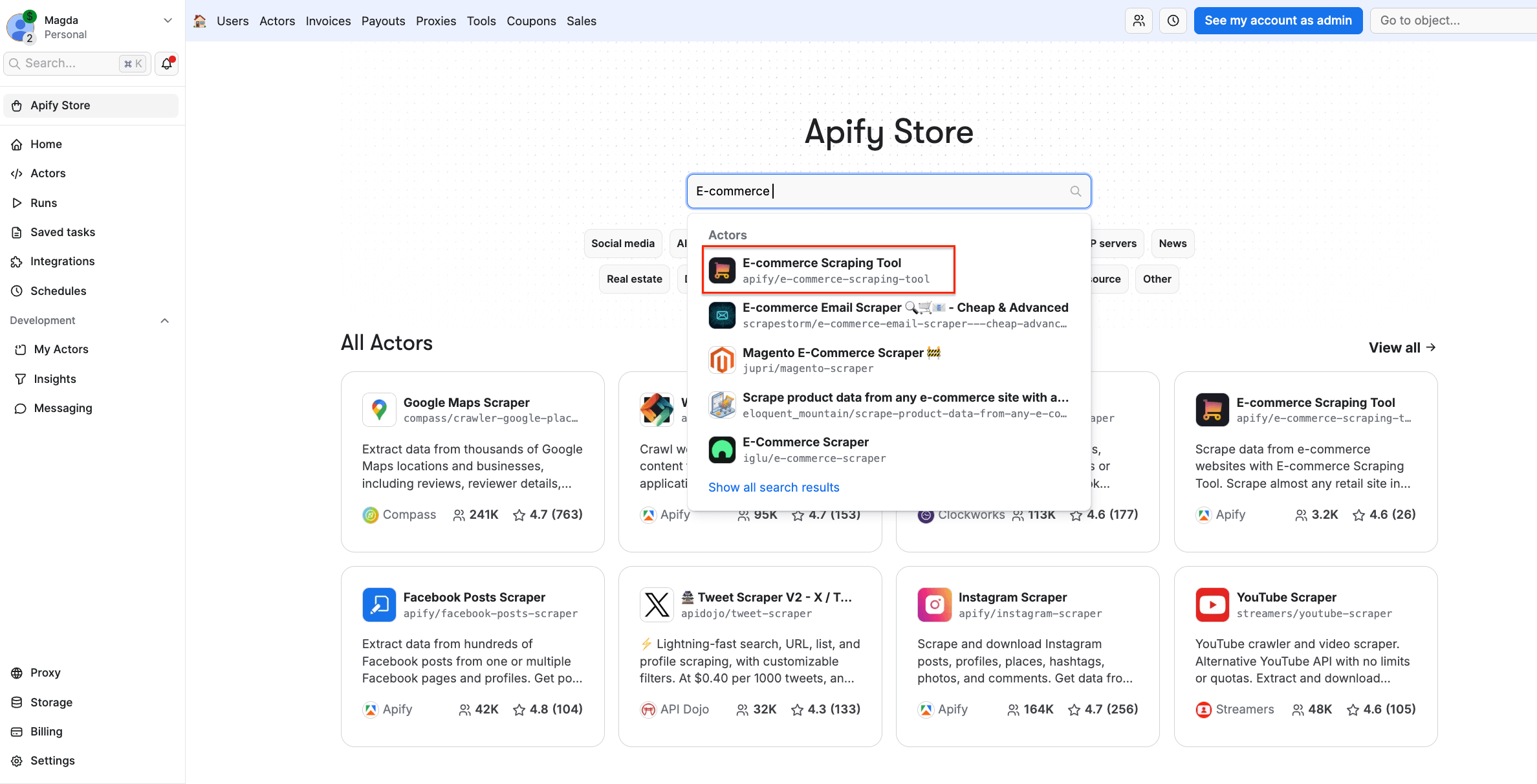 Selecting E-commerce Scraping Tool
