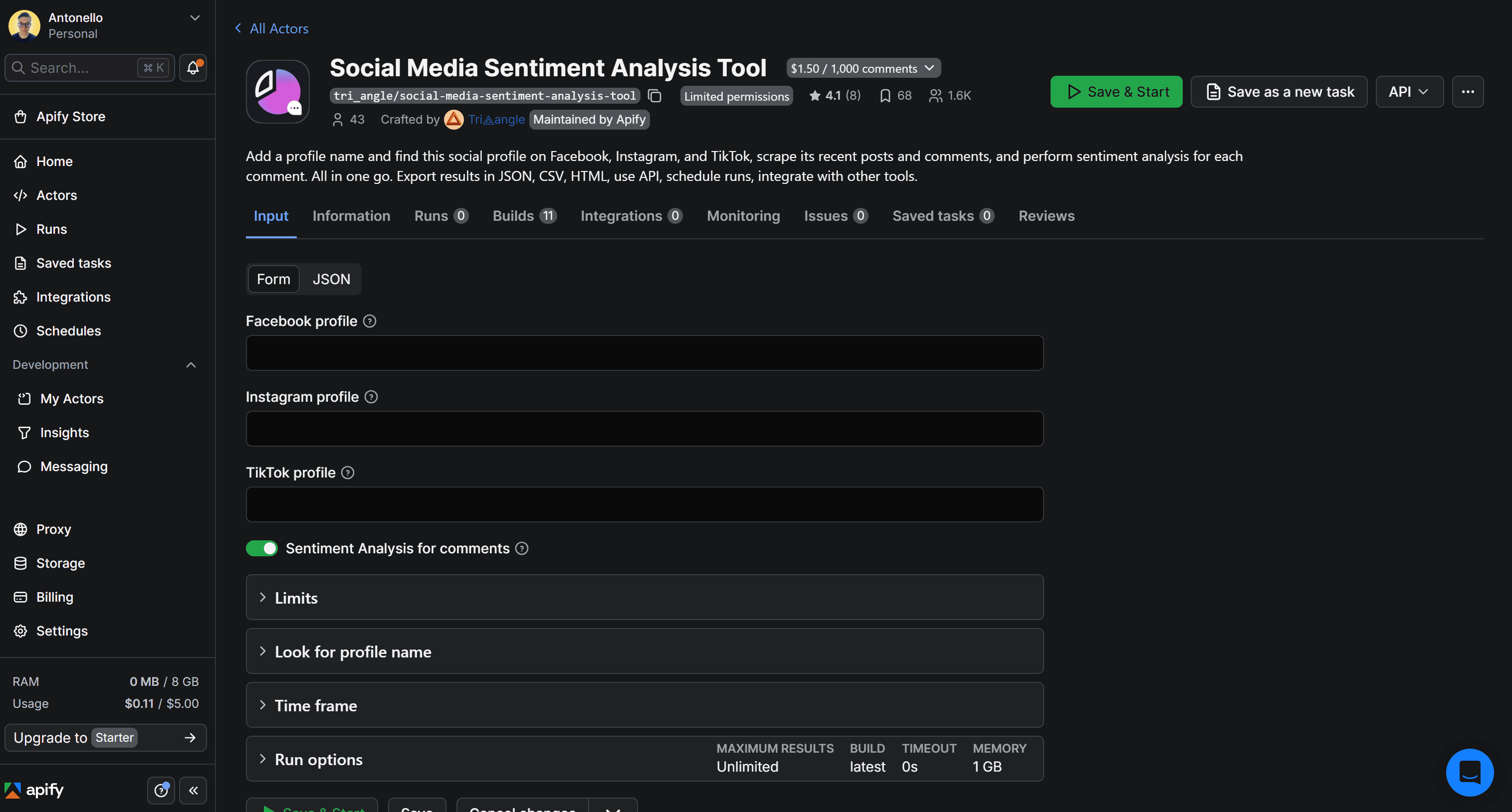 Social Media Sentiment Analysis Tool