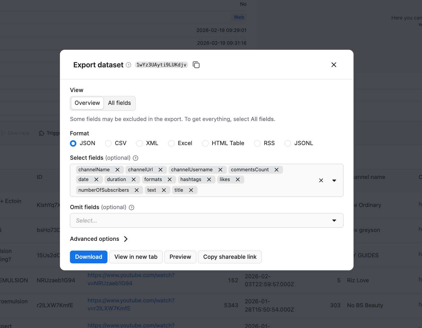 Export datasets in a format of your choosing 