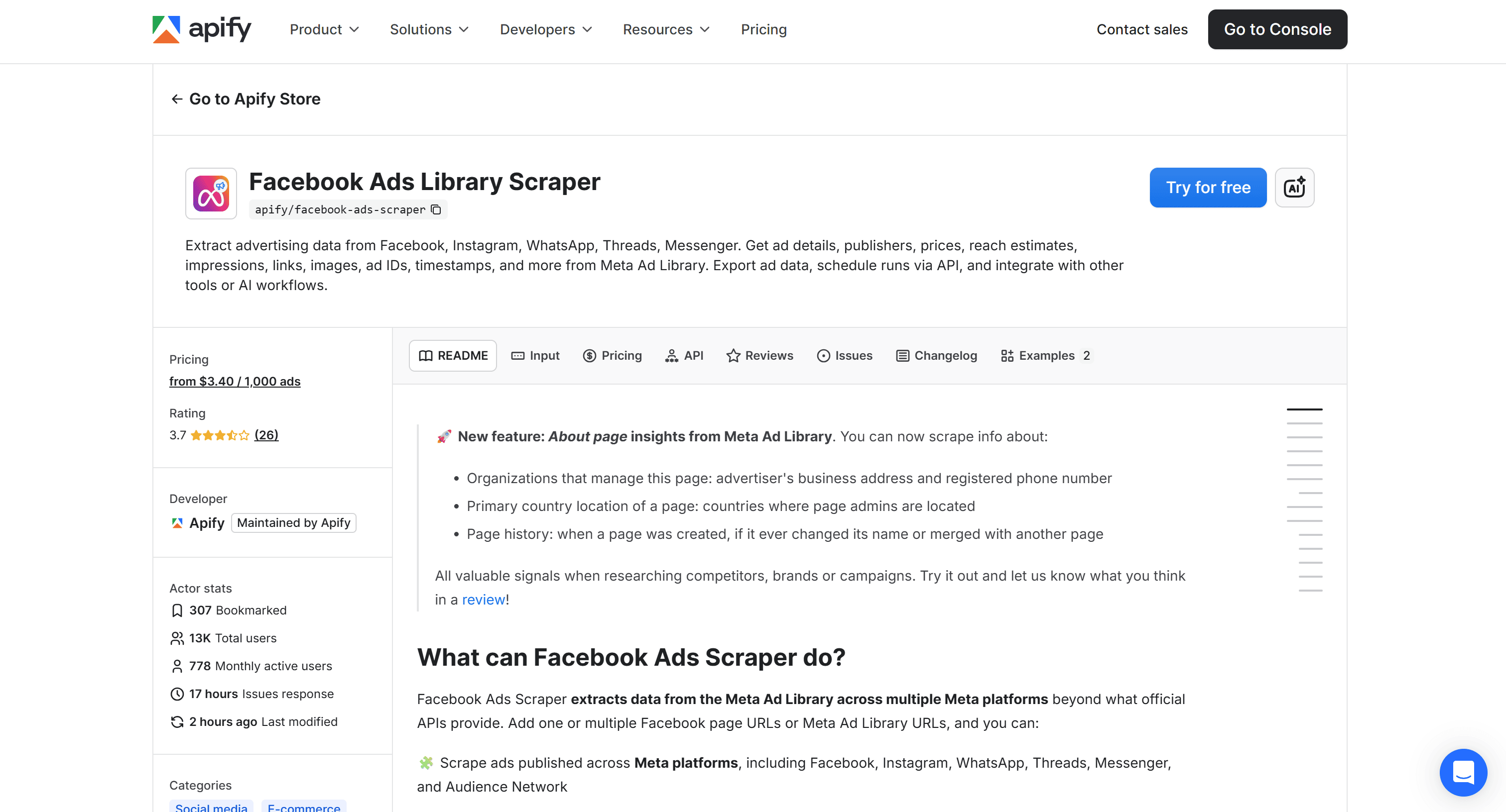 Facebook (Meta) Ads Scraper
