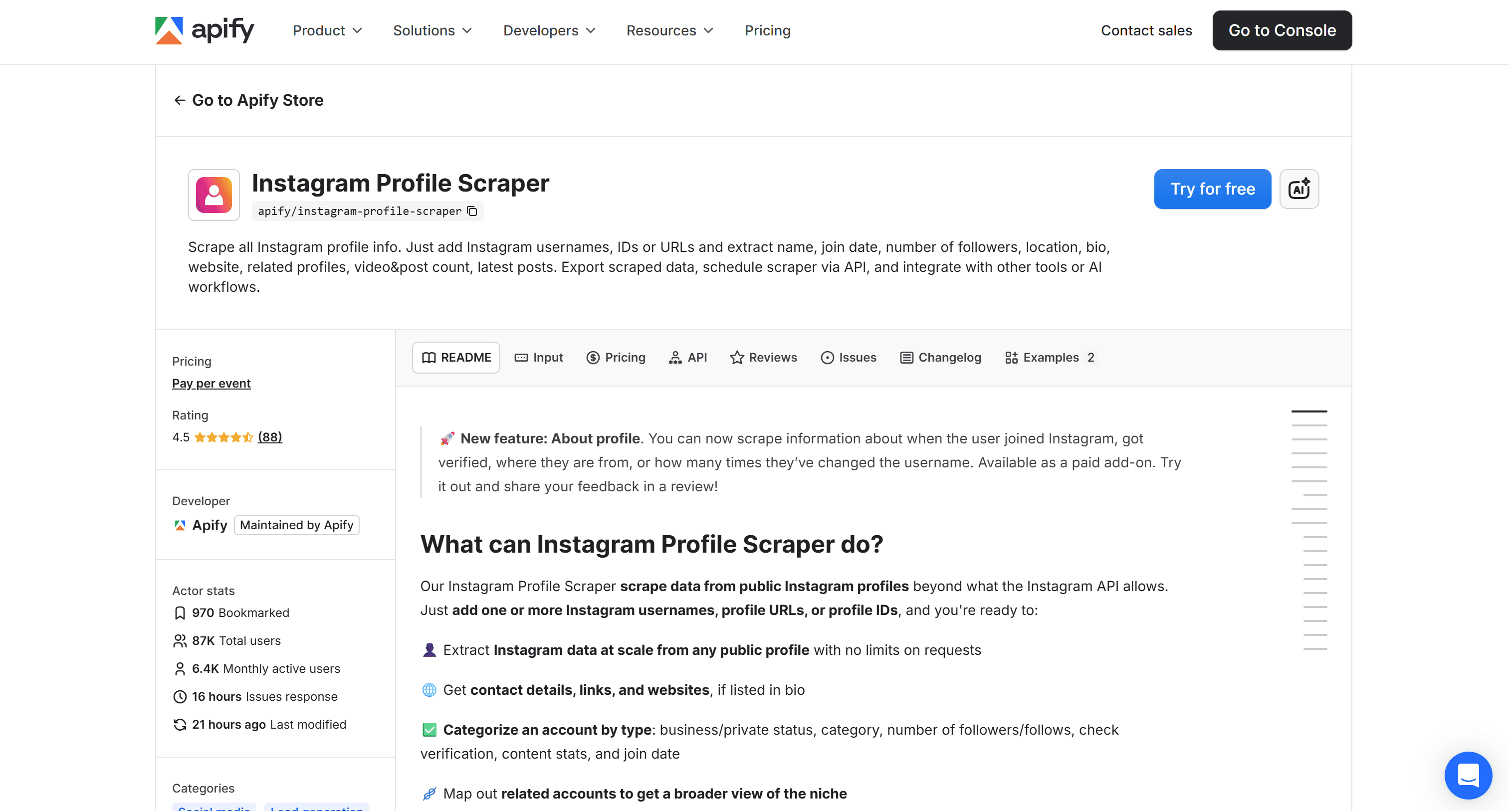 Instagram Profile Scraper