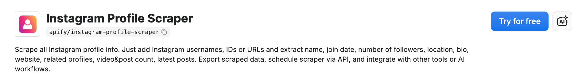 Instagram Profile Scraper