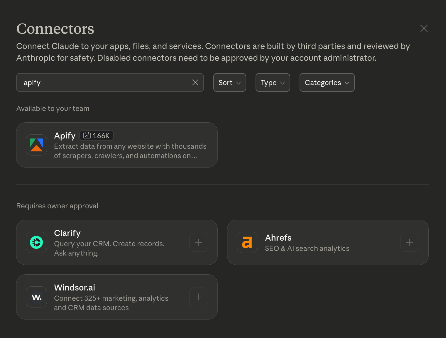 Apify MCP Server Connectors