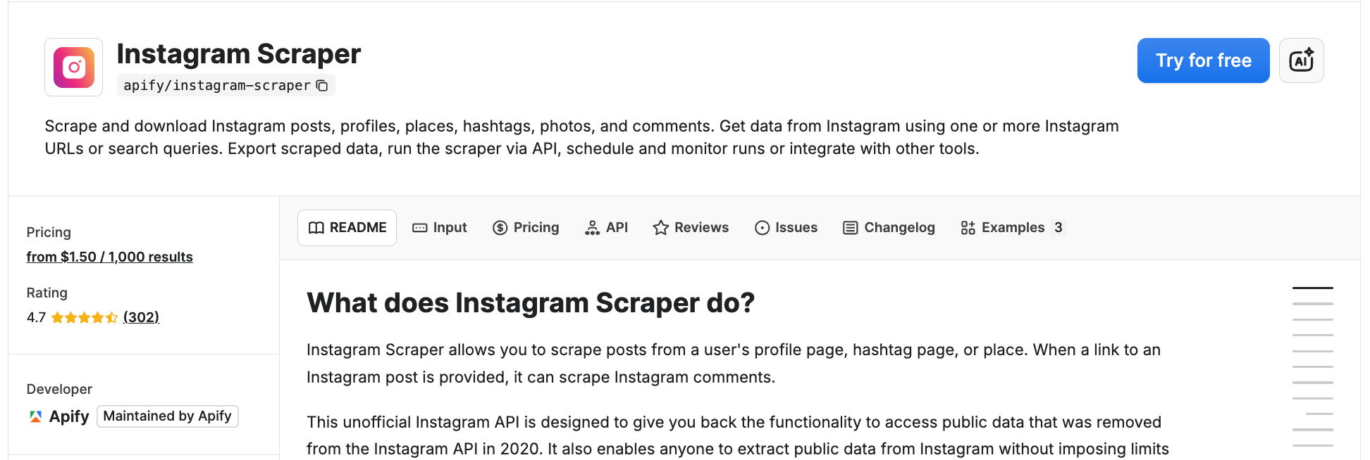Instagram Scraper - Try for free