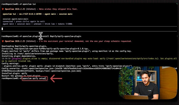 OpenClaw Apify plugin setup wizard