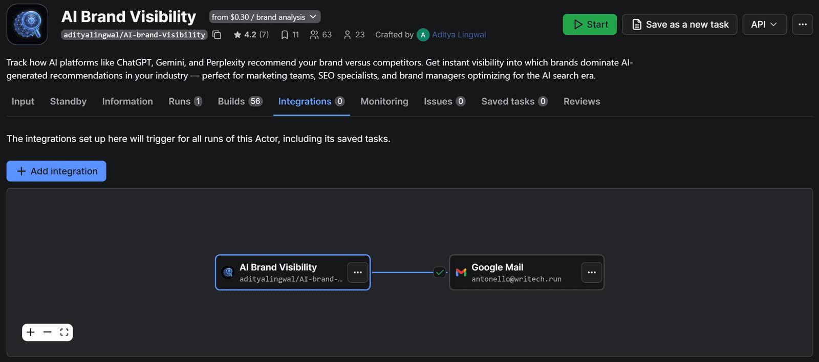Apify’s workflow building