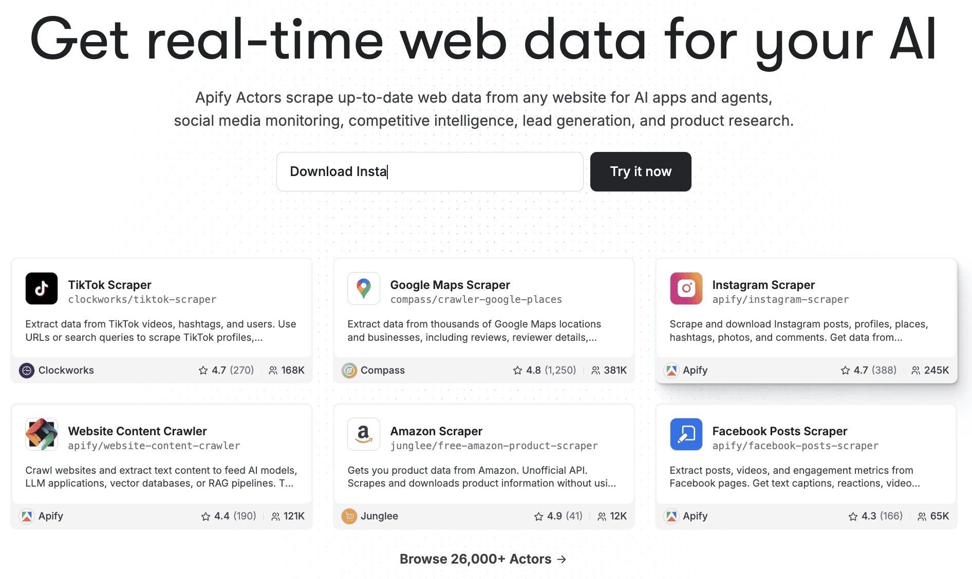 Apify: A comprehensive, flexible ecosystem, not just a web scraping API