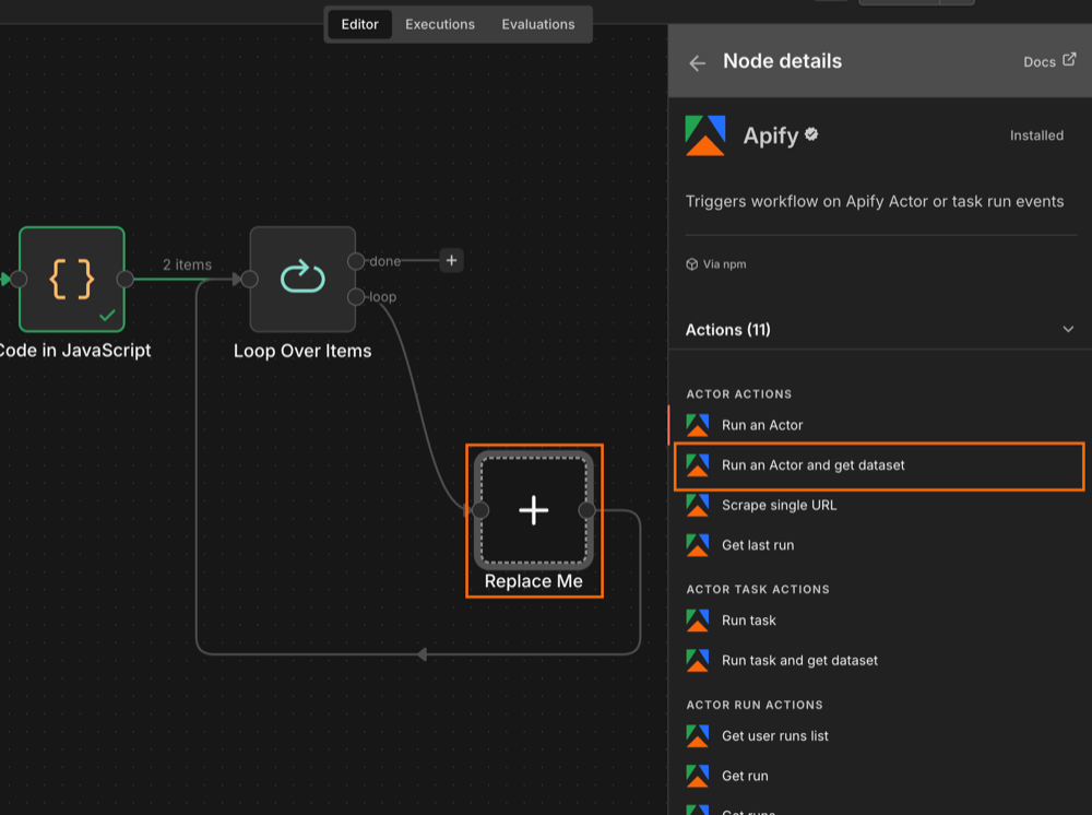 Creating an Apify node