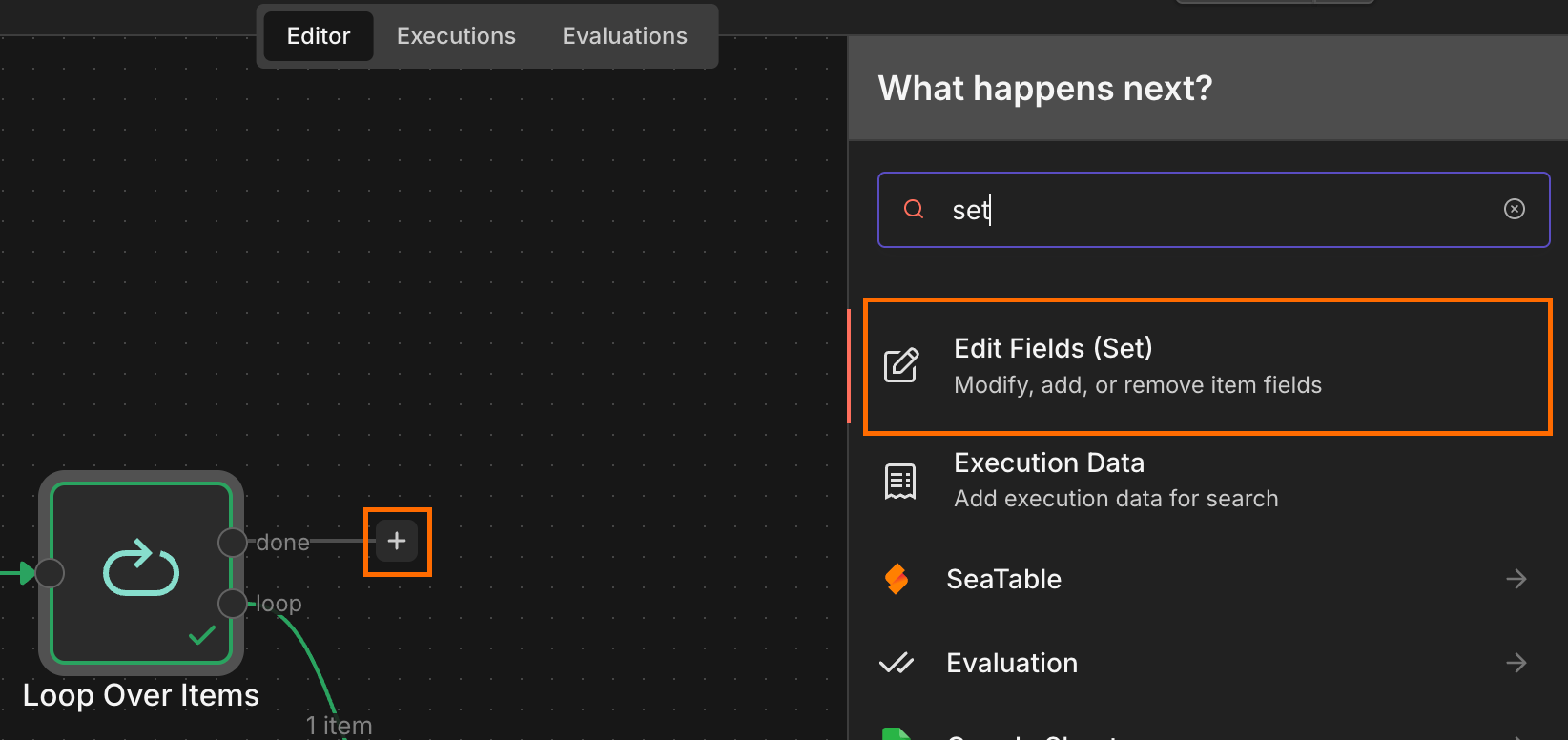 Creating a second set node