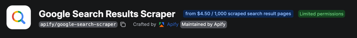Google Search Results Scraper overview