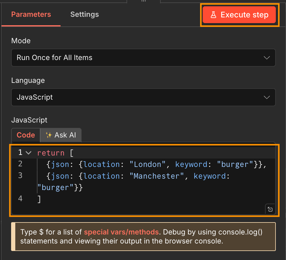 Initializing the input objects