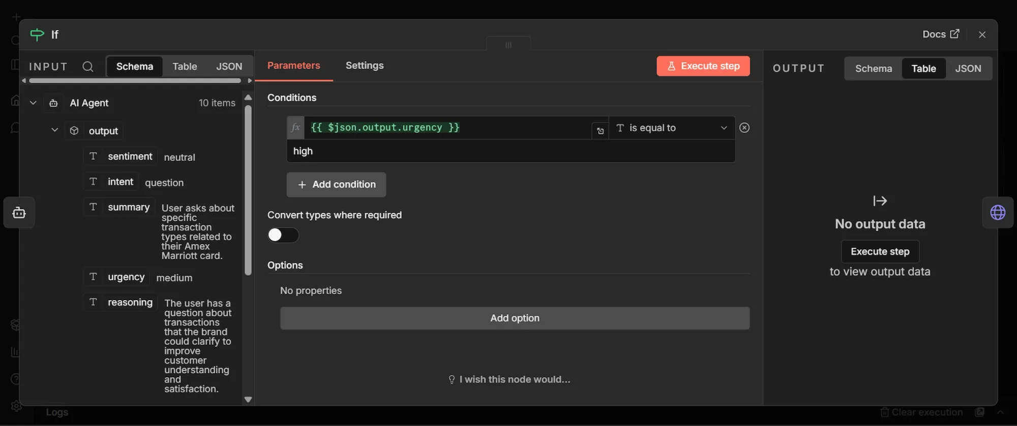 n8n "IF" node display