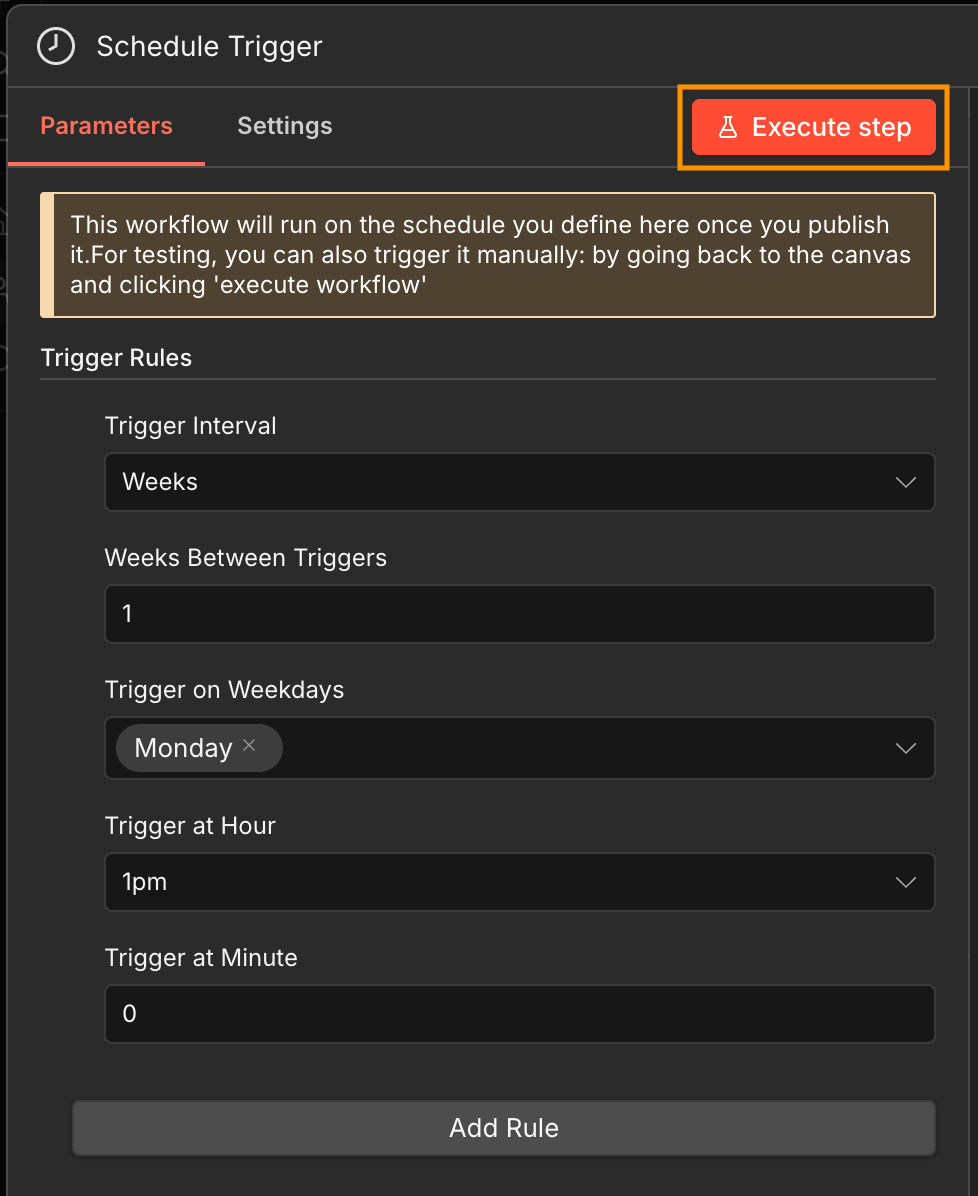 Defining the trigger rules