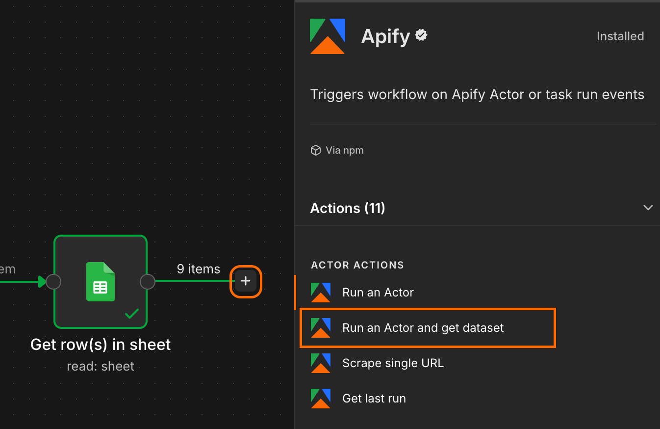 Create an Apify node