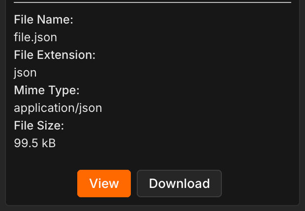 JSON download button