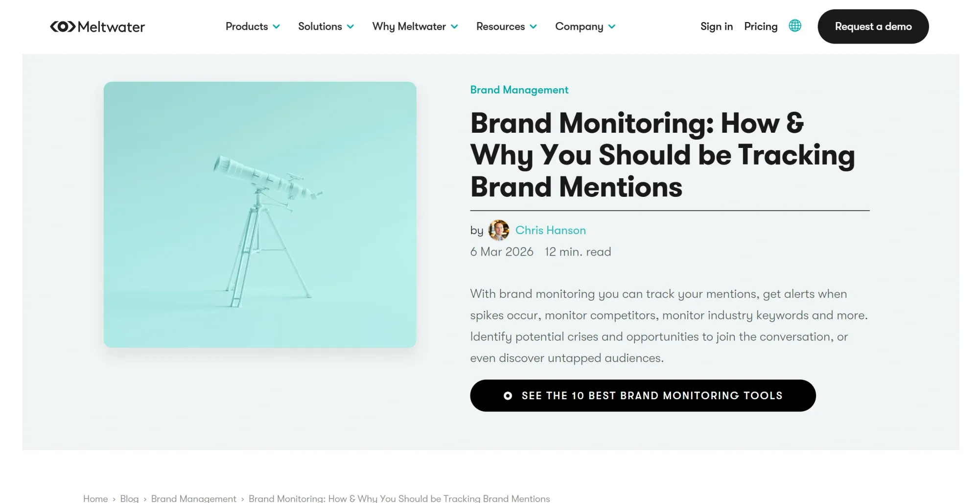 Meltwater homescreen