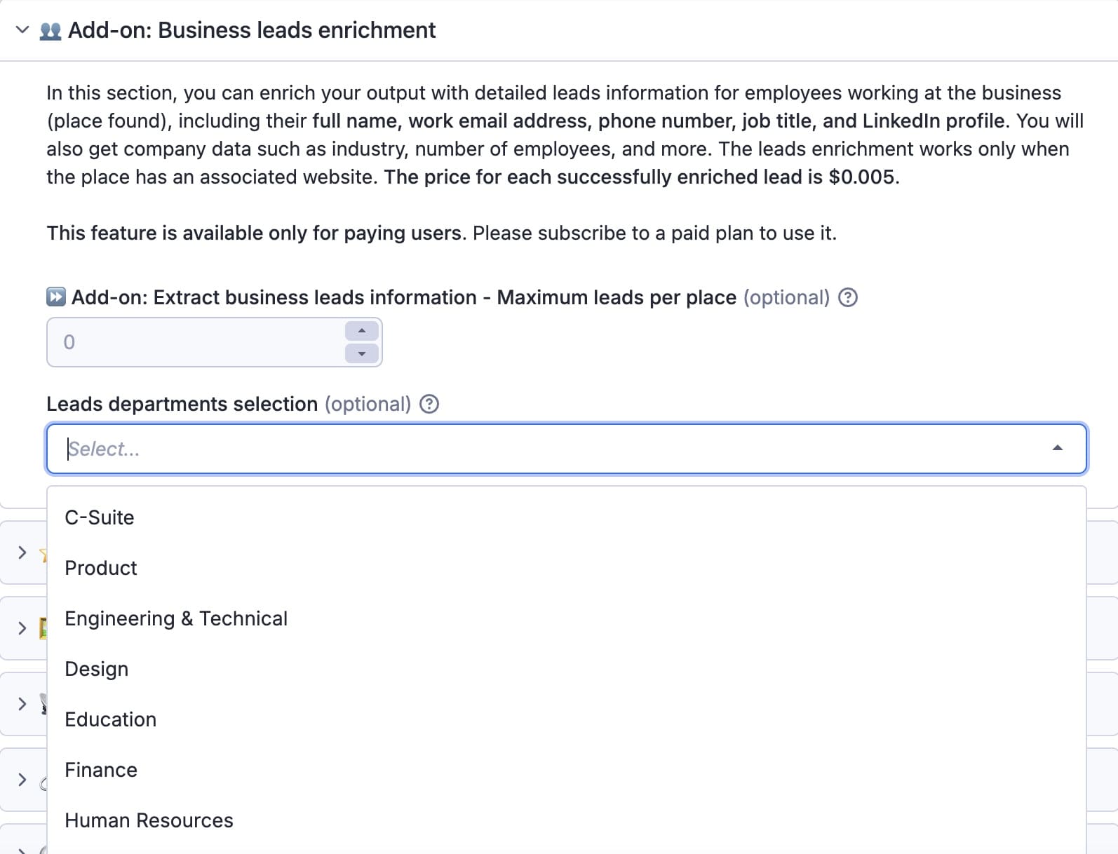 Business leads enrichment