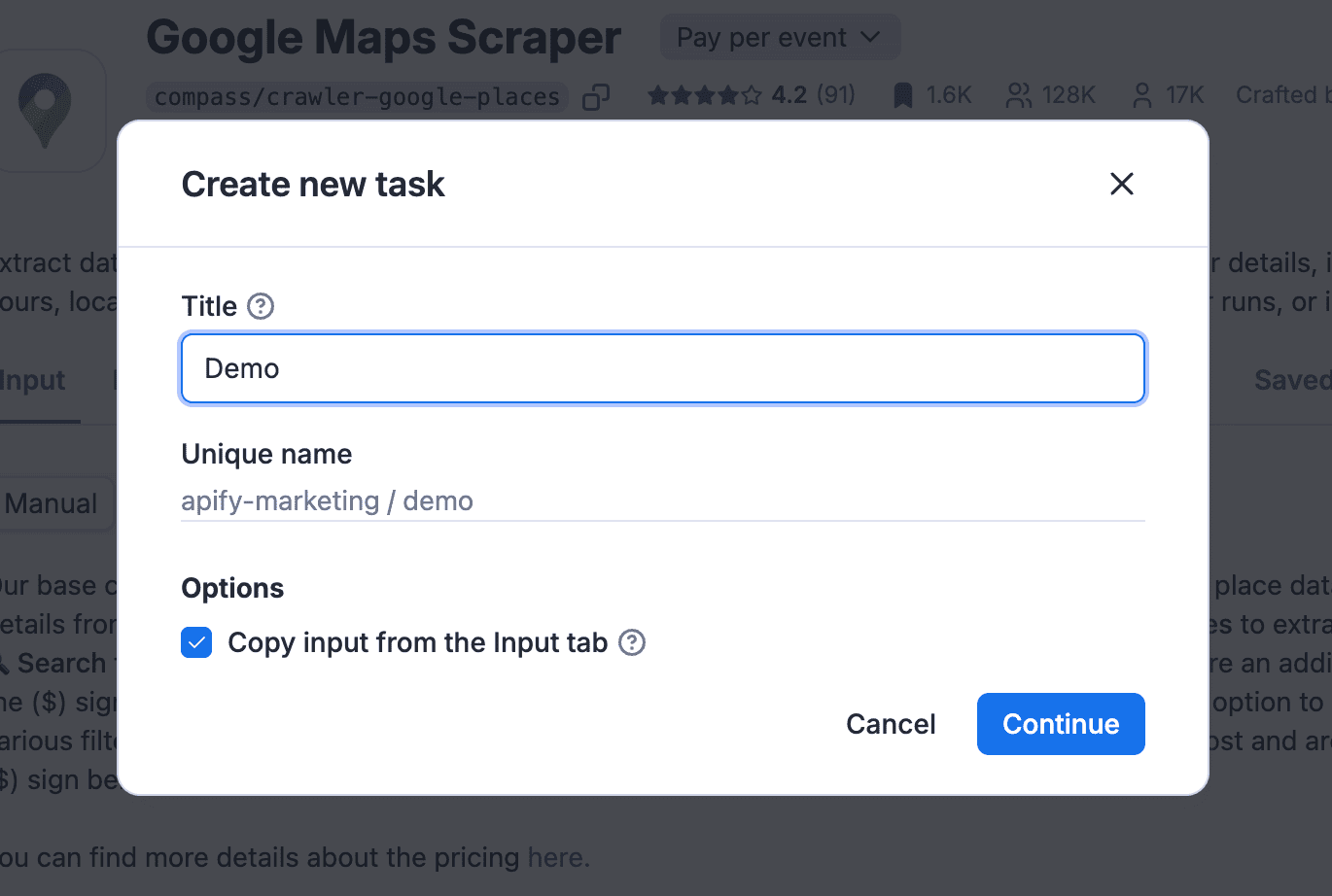 Create a new task