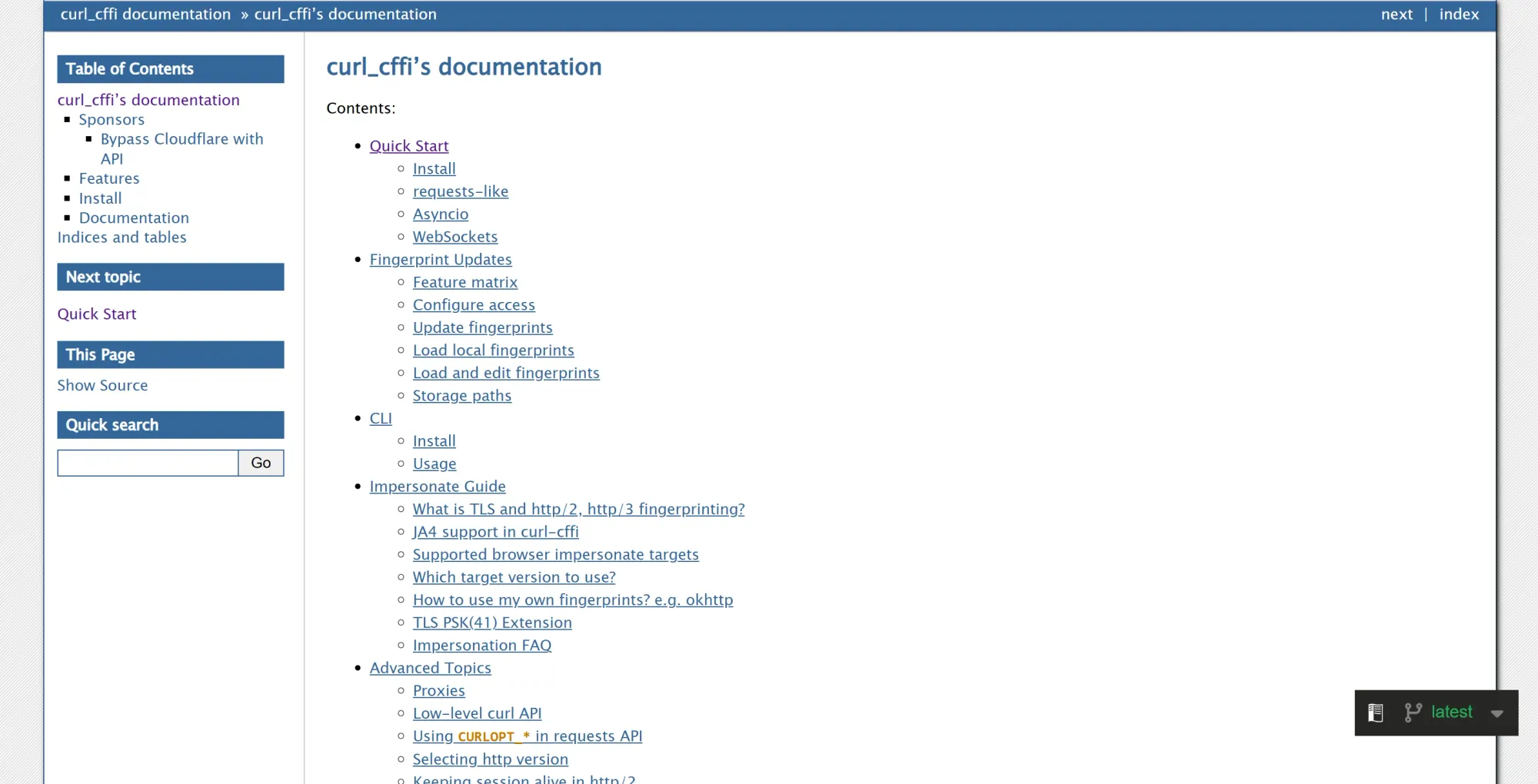 Image of curl_cuffi homepage