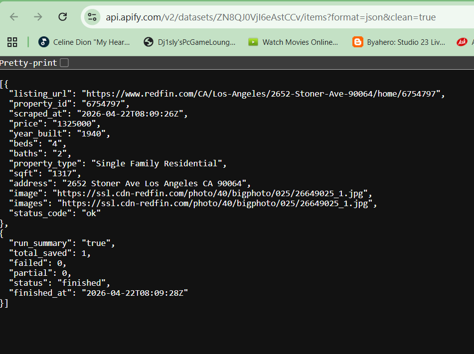 Extracted property data