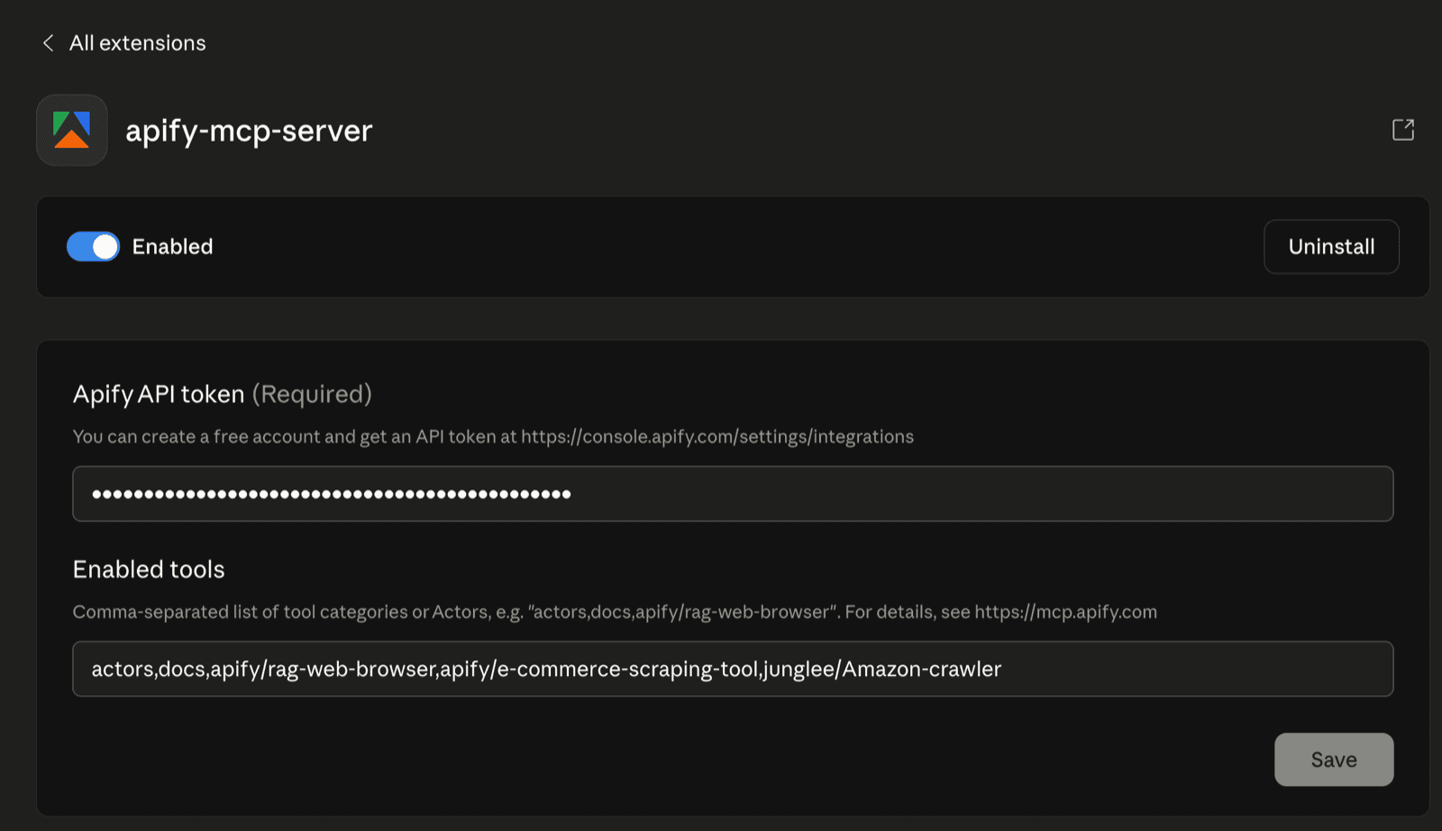 Obtaining Apify API token