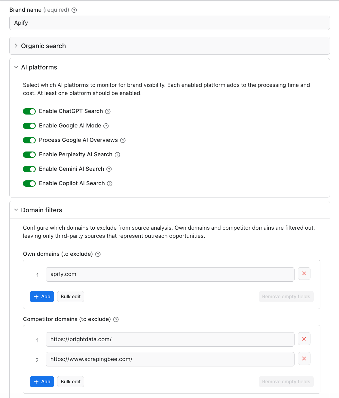 Configuring Actor run using UI 