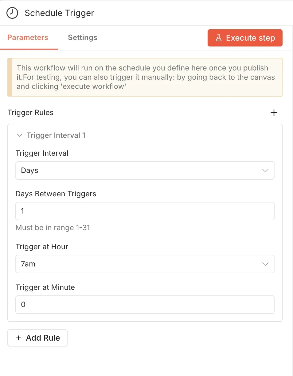Schedule Trigger in n8n
