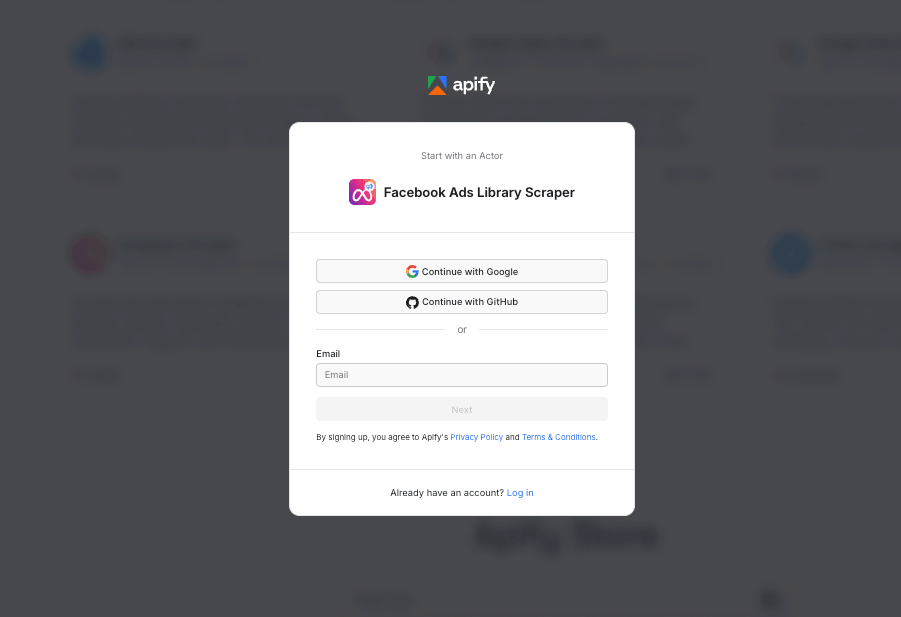 Creating a free account with third-party sign-ins
