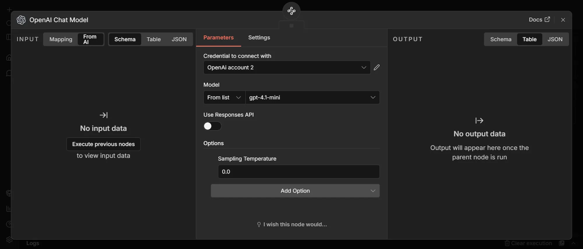 Image showing n8n OpenAi chat model node