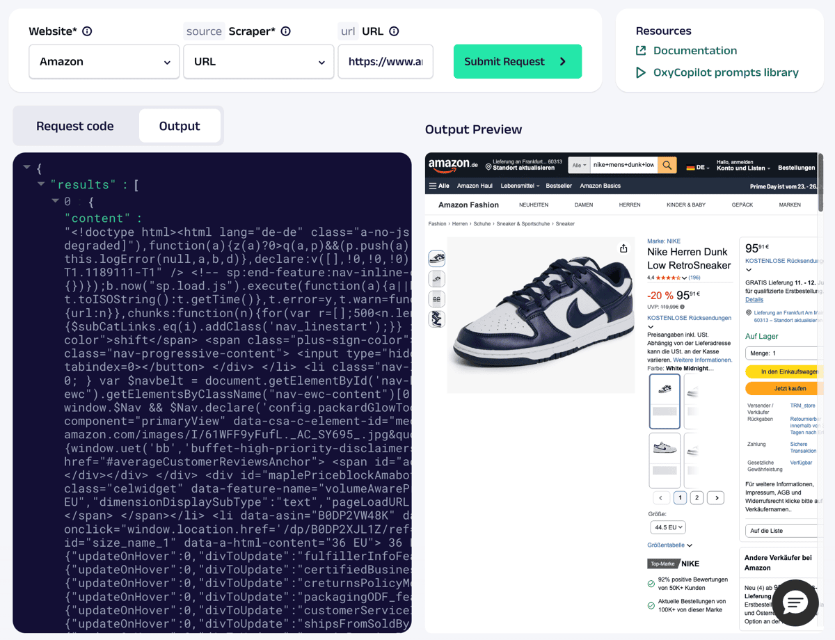 Oxylabs Scraper APIs Playground